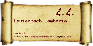 Lautenbach Lamberta névjegykártya
